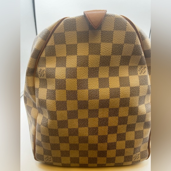 Louis Vuitton Damier Azure double zippered Keepall. - Picture 10 of 16